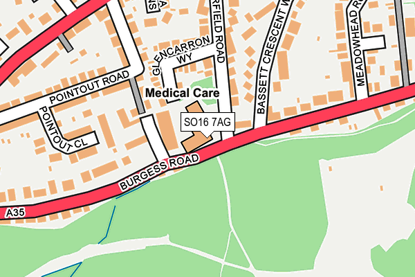 SO16 7AG map - OS OpenMap – Local (Ordnance Survey) SO16 7AG map - OS OpenMap – Local (Ordnance Survey)