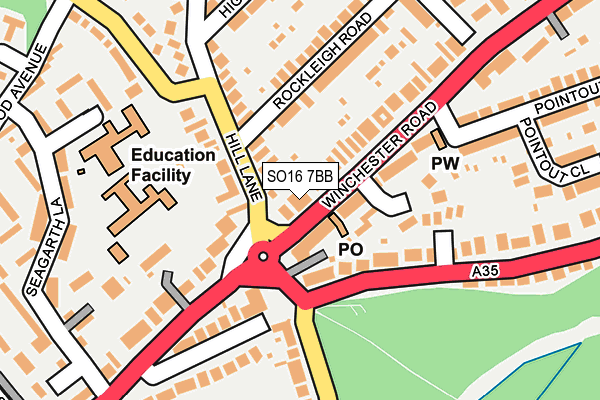 SO16 7BB map - OS OpenMap – Local (Ordnance Survey) SO16 7BB map - OS OpenMap – Local (Ordnance Survey)