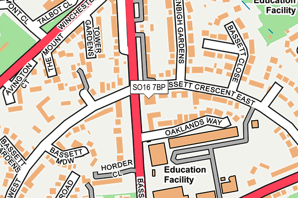 SO16 7BP map - OS OpenMap – Local (Ordnance Survey) SO16 7BP map - OS OpenMap – Local (Ordnance Survey)