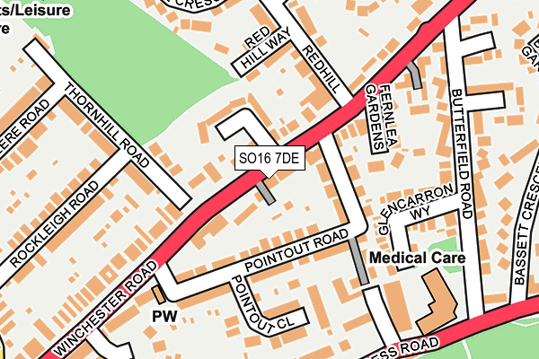 SO16 7DE map - OS OpenMap – Local (Ordnance Survey) SO16 7DE map - OS OpenMap – Local (Ordnance Survey)