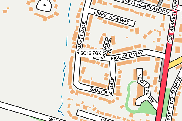 SO16 7GX map - OS OpenMap – Local (Ordnance Survey) SO16 7GX map - OS OpenMap – Local (Ordnance Survey)