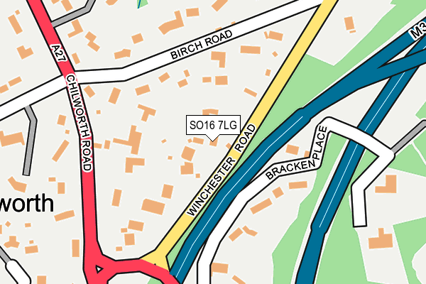 SO16 7LG map - OS OpenMap – Local (Ordnance Survey)