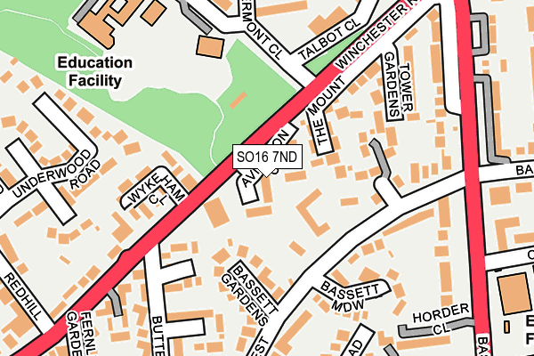 SO16 7ND map - OS OpenMap – Local (Ordnance Survey) SO16 7ND map - OS OpenMap – Local (Ordnance Survey)