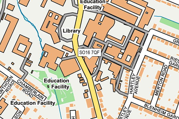 SO16 7QF map - OS OpenMap – Local (Ordnance Survey) SO16 7QF map - OS OpenMap – Local (Ordnance Survey)