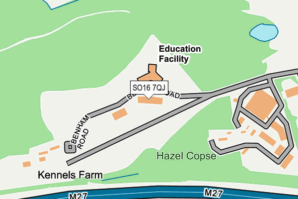 SO16 7QJ map - OS OpenMap – Local (Ordnance Survey) SO16 7QJ map - OS OpenMap – Local (Ordnance Survey)