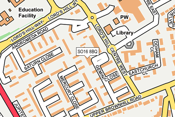 SO16 8BQ map - OS OpenMap – Local (Ordnance Survey) SO16 8BQ map - OS OpenMap – Local (Ordnance Survey)