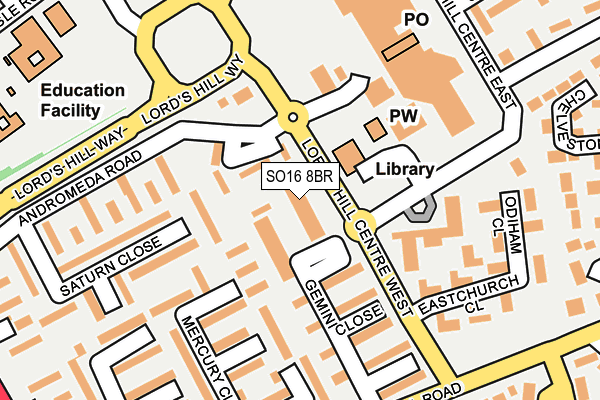SO16 8BR map - OS OpenMap – Local (Ordnance Survey) SO16 8BR map - OS OpenMap – Local (Ordnance Survey)