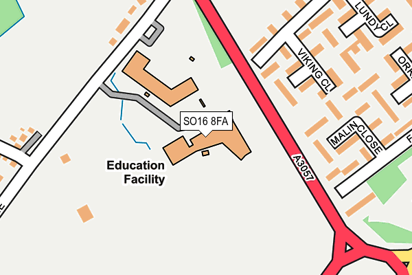 SO16 8FA map - OS OpenMap – Local (Ordnance Survey) SO16 8FA map - OS OpenMap – Local (Ordnance Survey)