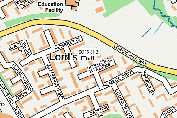 SO16 8HB map - OS OpenMap – Local (Ordnance Survey) SO16 8HB map - OS OpenMap – Local (Ordnance Survey)