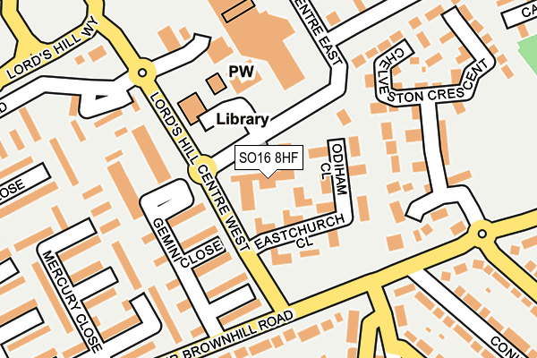 SO16 8HF map - OS OpenMap – Local (Ordnance Survey) SO16 8HF map - OS OpenMap – Local (Ordnance Survey)