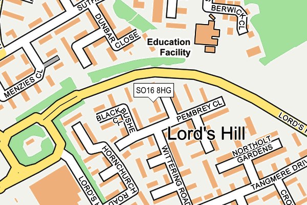 SO16 8HG map - OS OpenMap – Local (Ordnance Survey) SO16 8HG map - OS OpenMap – Local (Ordnance Survey)