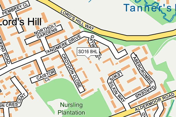 SO16 8HL map - OS OpenMap – Local (Ordnance Survey) SO16 8HL map - OS OpenMap – Local (Ordnance Survey)