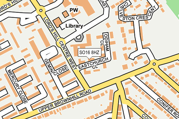 SO16 8HZ map - OS OpenMap – Local (Ordnance Survey) SO16 8HZ map - OS OpenMap – Local (Ordnance Survey)
