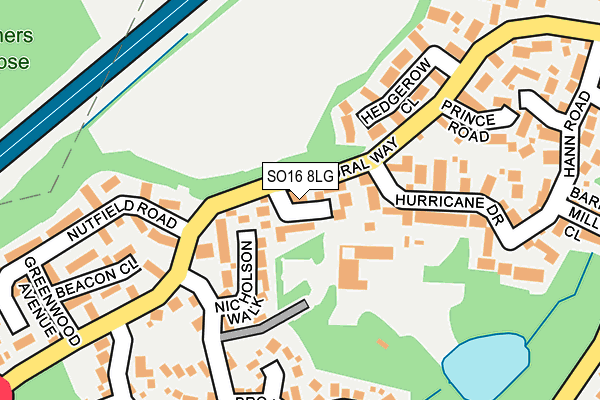 SO16 8LG map - OS OpenMap – Local (Ordnance Survey) SO16 8LG map - OS OpenMap – Local (Ordnance Survey)