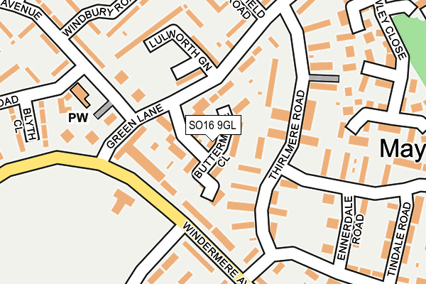 SO16 9GL map - OS OpenMap – Local (Ordnance Survey) SO16 9GL map - OS OpenMap – Local (Ordnance Survey)