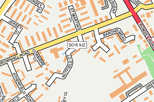 SO16 9JZ map - OS OpenMap – Local (Ordnance Survey) SO16 9JZ map - OS OpenMap – Local (Ordnance Survey)