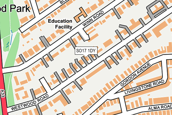 SO17 1DY map - OS OpenMap – Local (Ordnance Survey) SO17 1DY map - OS OpenMap – Local (Ordnance Survey)