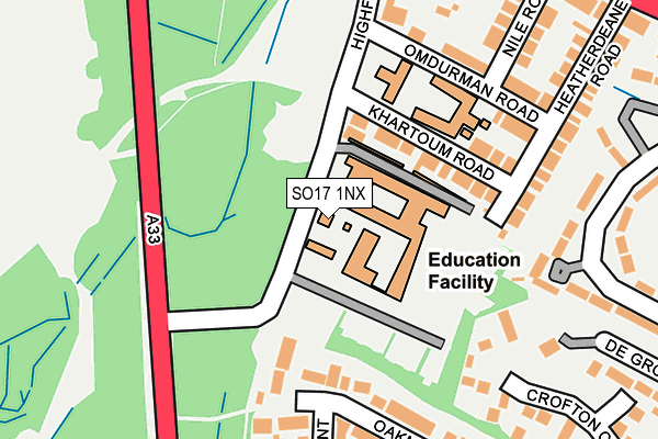 SO17 1NX map - OS OpenMap – Local (Ordnance Survey) SO17 1NX map - OS OpenMap – Local (Ordnance Survey)