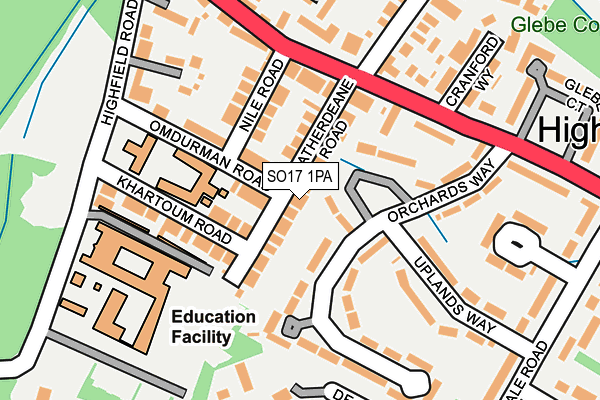 SO17 1PA map - OS OpenMap – Local (Ordnance Survey) SO17 1PA map - OS OpenMap – Local (Ordnance Survey)