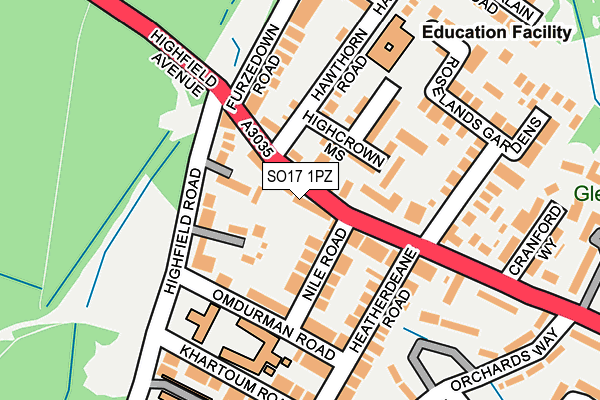 SO17 1PZ map - OS OpenMap – Local (Ordnance Survey) SO17 1PZ map - OS OpenMap – Local (Ordnance Survey)