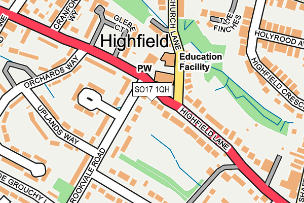 SO17 1QH map - OS OpenMap – Local (Ordnance Survey) SO17 1QH map - OS OpenMap – Local (Ordnance Survey)