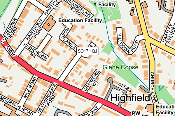 SO17 1QJ map - OS OpenMap – Local (Ordnance Survey) SO17 1QJ map - OS OpenMap – Local (Ordnance Survey)