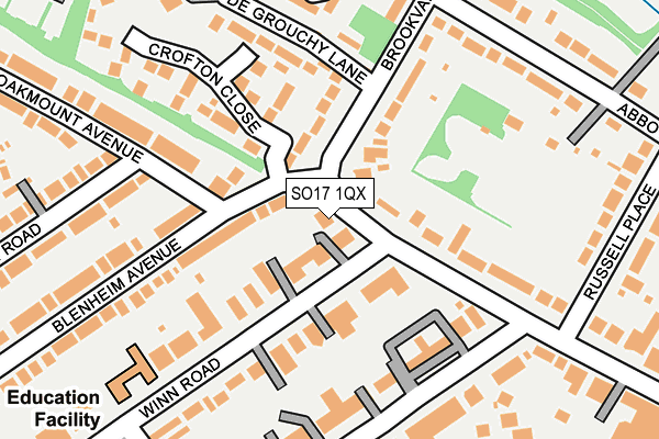 SO17 1QX map - OS OpenMap – Local (Ordnance Survey) SO17 1QX map - OS OpenMap – Local (Ordnance Survey)