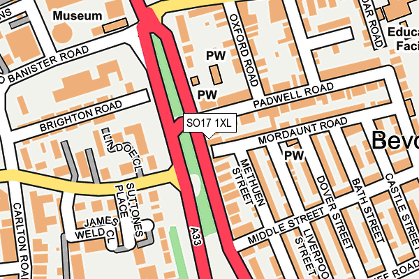 SO17 1XL map - OS OpenMap – Local (Ordnance Survey) SO17 1XL map - OS OpenMap – Local (Ordnance Survey)