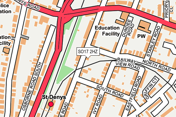 SO17 2HZ map - OS OpenMap – Local (Ordnance Survey) SO17 2HZ map - OS OpenMap – Local (Ordnance Survey)