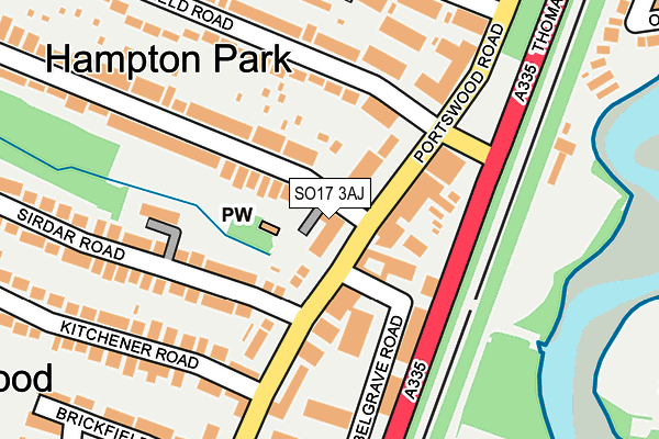 SO17 3AJ map - OS OpenMap – Local (Ordnance Survey) SO17 3AJ map - OS OpenMap – Local (Ordnance Survey)