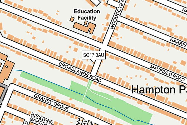 SO17 3AU map - OS OpenMap – Local (Ordnance Survey) SO17 3AU map - OS OpenMap – Local (Ordnance Survey)