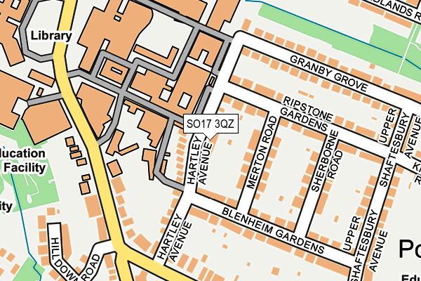 SO17 3QZ map - OS OpenMap – Local (Ordnance Survey) SO17 3QZ map - OS OpenMap – Local (Ordnance Survey)