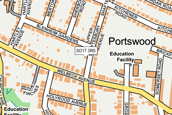 SO17 3RS map - OS OpenMap – Local (Ordnance Survey) SO17 3RS map - OS OpenMap – Local (Ordnance Survey)