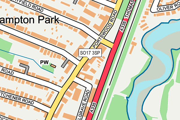 SO17 3SP map - OS OpenMap – Local (Ordnance Survey) SO17 3SP map - OS OpenMap – Local (Ordnance Survey)