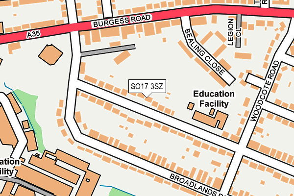 SO17 3SZ map - OS OpenMap – Local (Ordnance Survey) SO17 3SZ map - OS OpenMap – Local (Ordnance Survey)