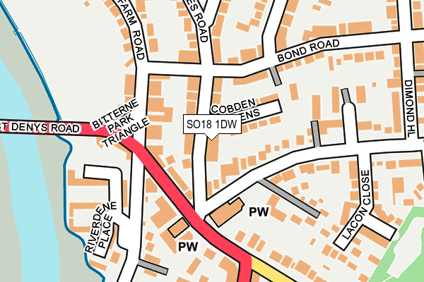 SO18 1DW map - OS OpenMap – Local (Ordnance Survey) SO18 1DW map - OS OpenMap – Local (Ordnance Survey)