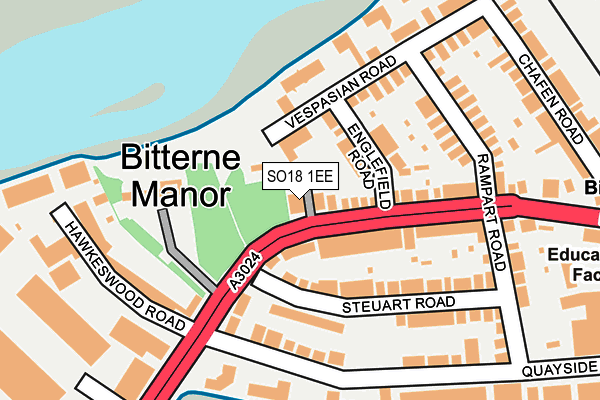 SO18 1EE map - OS OpenMap – Local (Ordnance Survey) SO18 1EE map - OS OpenMap – Local (Ordnance Survey)