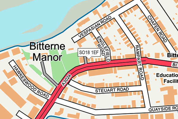 SO18 1EF map - OS OpenMap – Local (Ordnance Survey) SO18 1EF map - OS OpenMap – Local (Ordnance Survey)