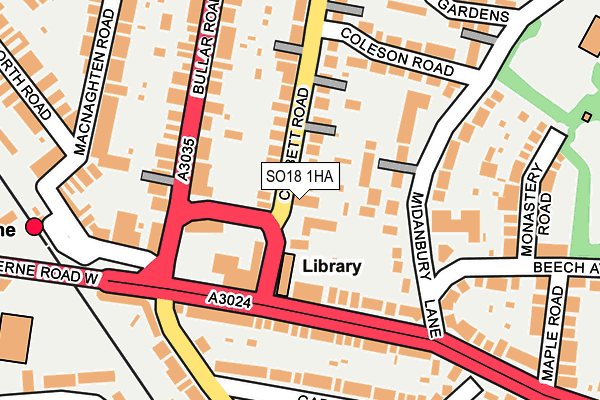 SO18 1HA map - OS OpenMap – Local (Ordnance Survey) SO18 1HA map - OS OpenMap – Local (Ordnance Survey)