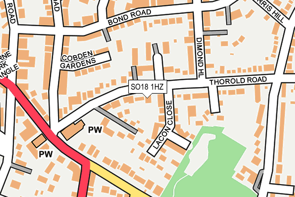 SO18 1HZ map - OS OpenMap – Local (Ordnance Survey) SO18 1HZ map - OS OpenMap – Local (Ordnance Survey)