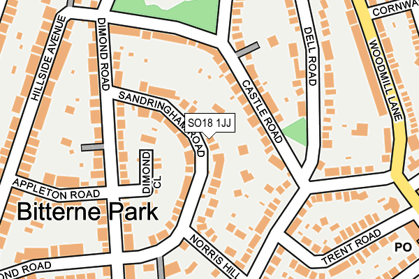 SO18 1JJ map - OS OpenMap – Local (Ordnance Survey) SO18 1JJ map - OS OpenMap – Local (Ordnance Survey)