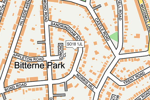 SO18 1JL map - OS OpenMap – Local (Ordnance Survey) SO18 1JL map - OS OpenMap – Local (Ordnance Survey)