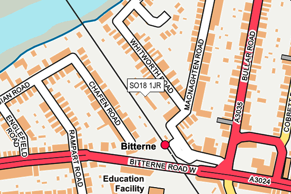SO18 1JR map - OS OpenMap – Local (Ordnance Survey) SO18 1JR map - OS OpenMap – Local (Ordnance Survey)