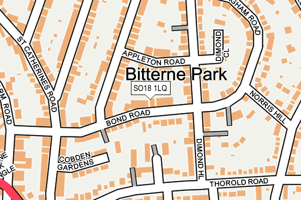 SO18 1LQ map - OS OpenMap – Local (Ordnance Survey) SO18 1LQ map - OS OpenMap – Local (Ordnance Survey)