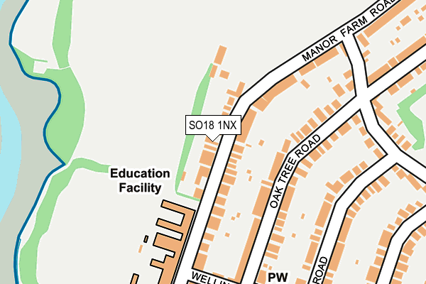 SO18 1NX map - OS OpenMap – Local (Ordnance Survey) SO18 1NX map - OS OpenMap – Local (Ordnance Survey)