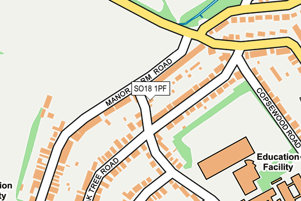 SO18 1PF map - OS OpenMap – Local (Ordnance Survey) SO18 1PF map - OS OpenMap – Local (Ordnance Survey)
