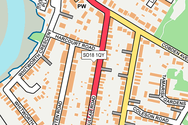 SO18 1QY map - OS OpenMap – Local (Ordnance Survey) SO18 1QY map - OS OpenMap – Local (Ordnance Survey)