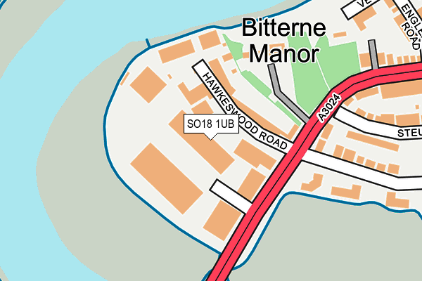 SO18 1UB map - OS OpenMap – Local (Ordnance Survey) SO18 1UB map - OS OpenMap – Local (Ordnance Survey)