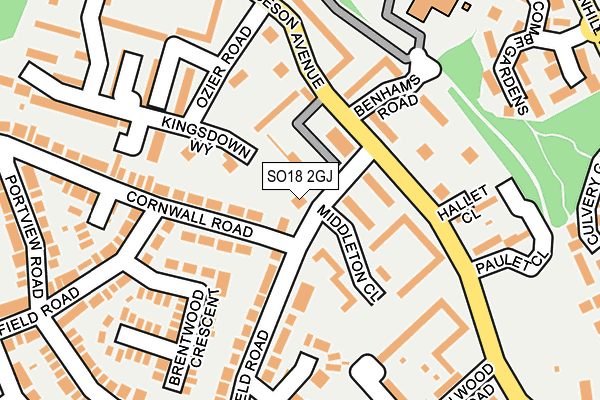SO18 2GJ map - OS OpenMap – Local (Ordnance Survey) SO18 2GJ map - OS OpenMap – Local (Ordnance Survey)