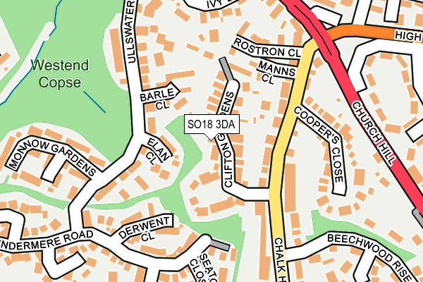 SO18 3DA map - OS OpenMap – Local (Ordnance Survey) SO18 3DA map - OS OpenMap – Local (Ordnance Survey)